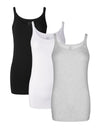 Women's Tank Top Bamboo Rayon Camisole Long Length Layering 3 Pack