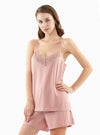 Pajama Set for Women Lace Cami Tops and Shorts Elegant Sexy Sleepwear
