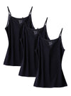 Women's Tank Top Cotton Modal Camisole Long Length Layering V-Neck 3 Pack