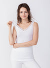 Women's Tank Top Cotton Modal Camisole Long Length Layering Lace 3 Pack