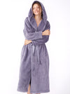 Robes for Women Hooded Bathrobe Soft Warm Nightgown