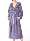 Robes for Women Hooded Bathrobe Soft Warm Nightgown